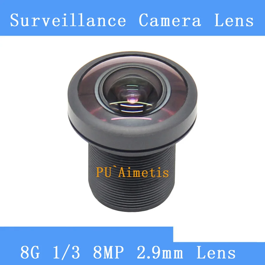 Pu'aimetis 8MP фиксированный фокус f/1.8 2.9 мм Motion DV объектив ультра широкоугольный Полный Стекло 8 г HD M12 объективы Камера безопасности Камера