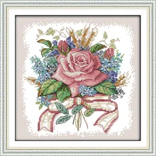 

Joy Sunday A beautiful bunch of flowers DMC threads Counted Cross Stitch Kits printed Cross-stitch set Embroidery Needlework