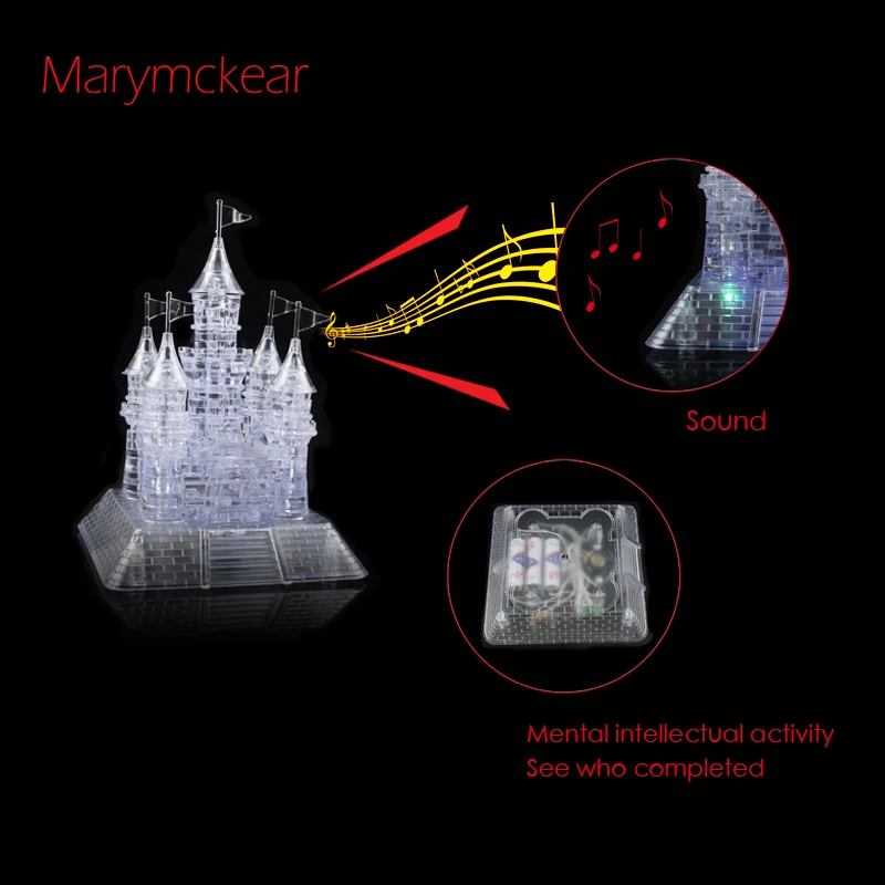 Красивые строительные пазлы 3d Хрустальная головоломка модель с музыкальными и