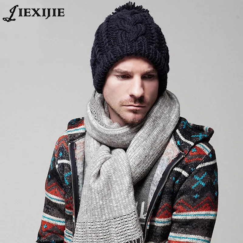 Fashion Warm Beanie knit hat beanies Gorros hast for men autumn