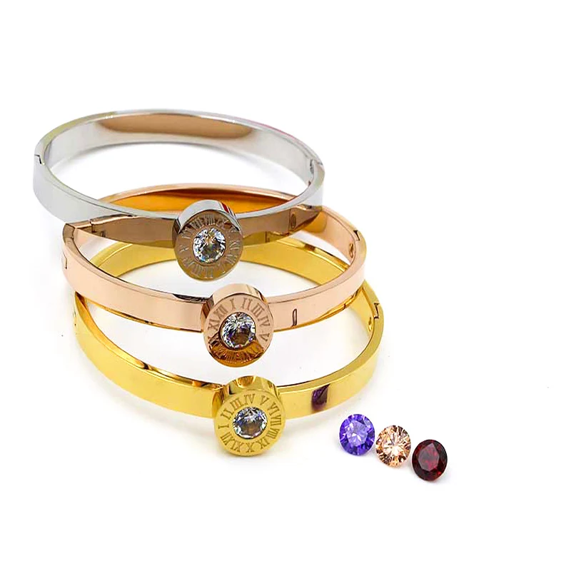 Foreign trade jewelry Rome digital bracelet rose gold bracelet four