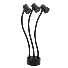 Подзарядка Гибкая лампа для шкафа, 3 головы батарея лампа, 3 Вт 9 Вт переключатель стол, потолок, стекло съемный счетчик акцента спот лампа