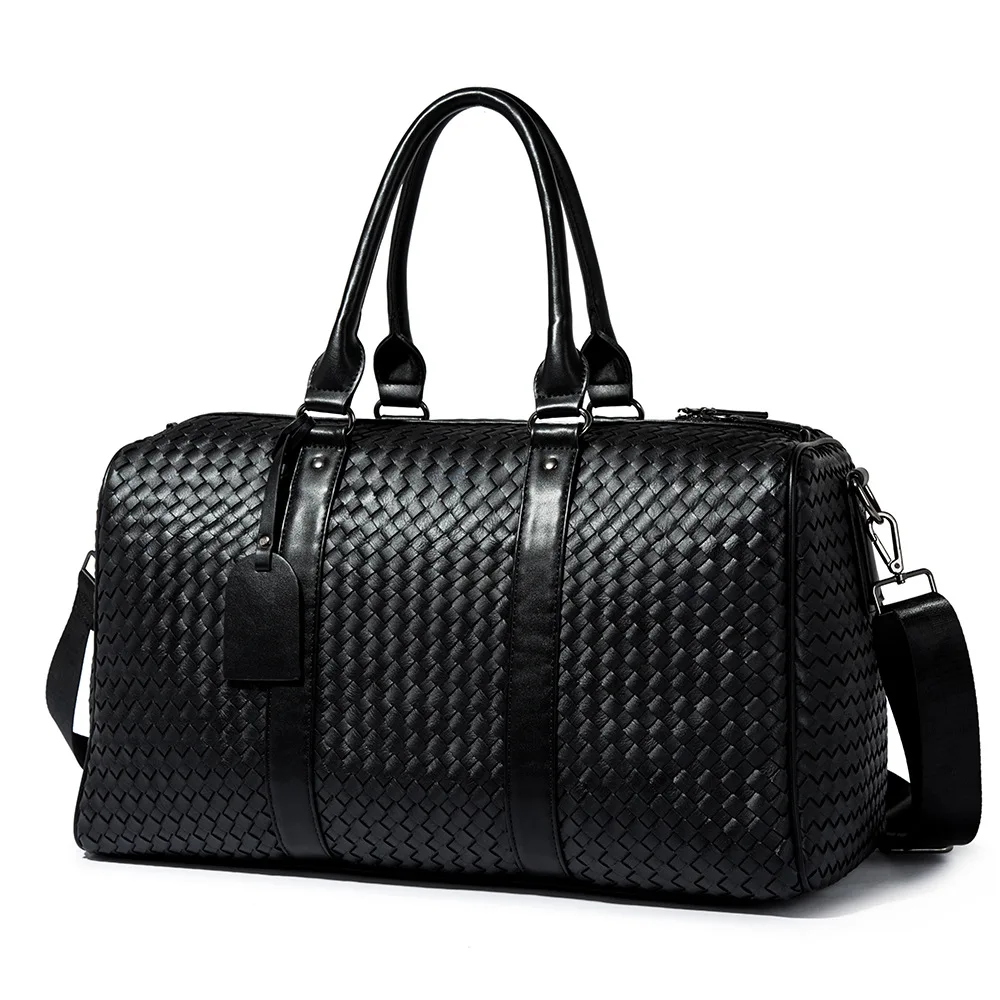 

Spring New European And American Style Neutral Travel Bag Business Handbag Pure Color Single Shoulder Handwoven Bag