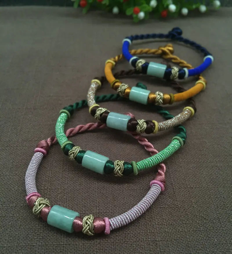 Vintage hand knitted red rope diy bracelet To ward off bad luck thing