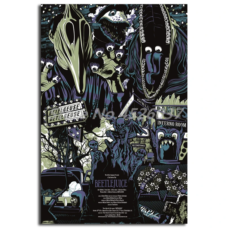 Альтернативный фильм Beetlejuice Tim Бертон HD холст картина печать гостиная домашний