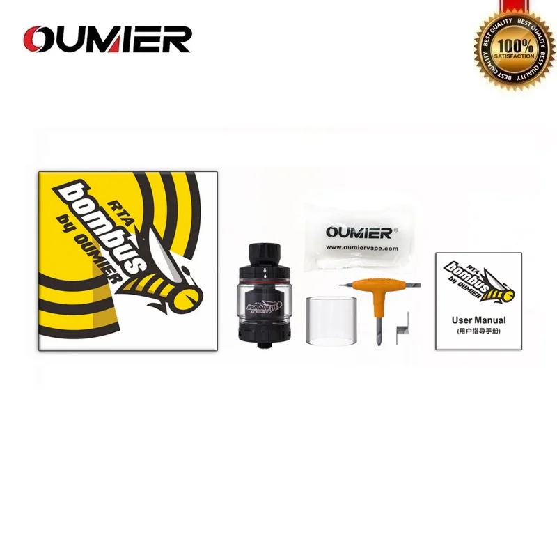 Атомайзер для электронных сигарет оригинал OUMIER BOMBUS RTA Vape Tank 510 наполнитель сверху