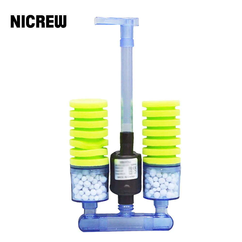 Nicrew Sponge Filter Aquarium Fish Tank Filter With Submersible Water