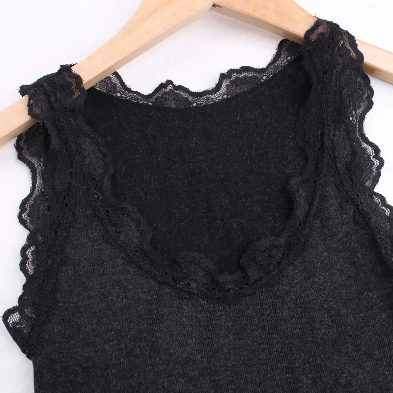 Lace knitted vest body thread all-match halter top sleeveless strap top female tank top autumn winter women camisole