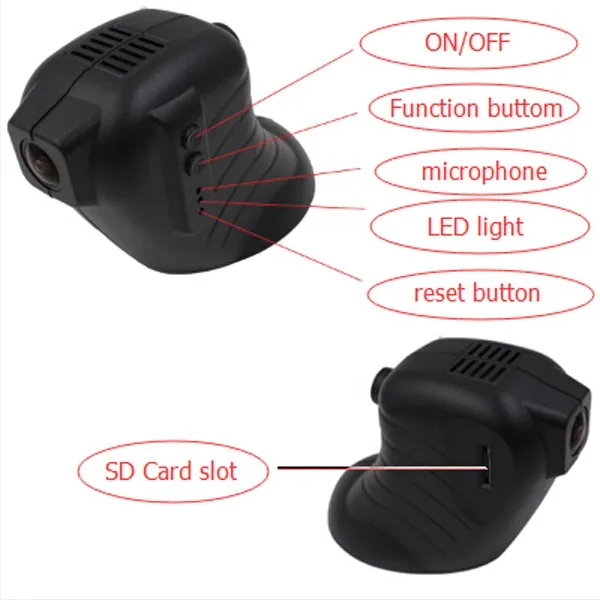 Car DVR Camera Recorder Vehicle Black Box G-Sensor support APP android and ios for bmw