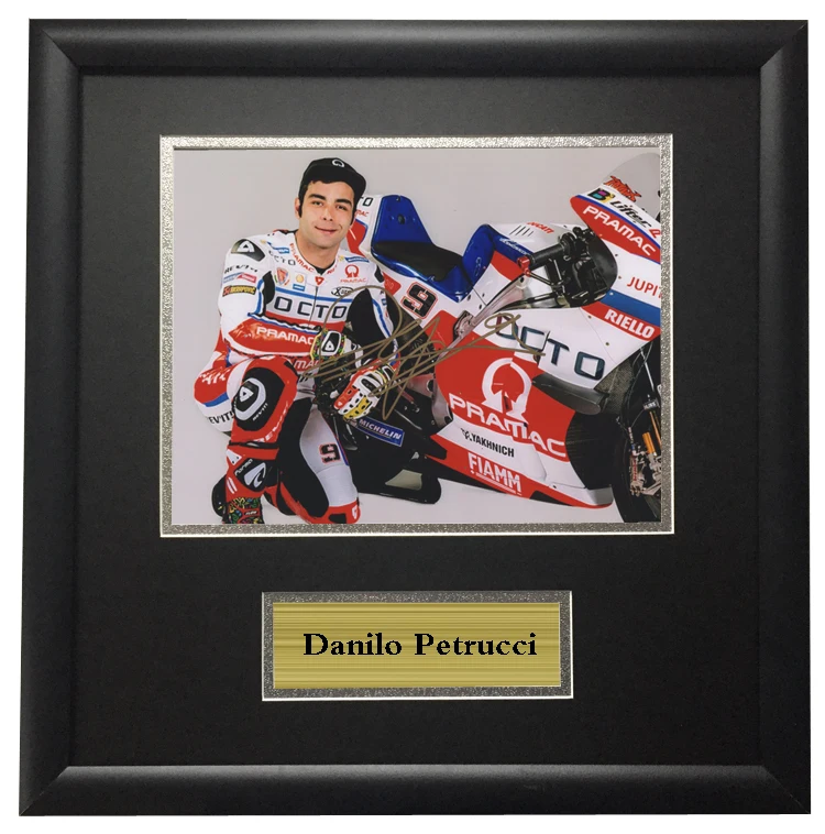 

Memorabilia come with SA COA MOTOGP Cyrus Pardew Racer autographed signed Photo Framed