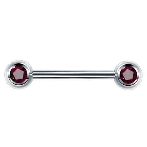 1PC G23 Titanium Crystal Gem Assorted Colors Tongue Barbell Piercing Rings Internally Thread Nipple Barbell Fashion Jewelry