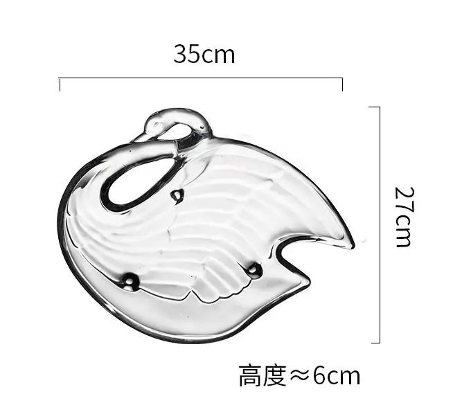 Креативный Лебедь корзина для фруктов Бессвинцовая стеклянная крышка чаша прозрачная чашка для воды фруктовая Тарелка декоративная бумажная вешалка для полотенец - Цвет: Swan plate