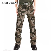 SHIFUREN мужские военные брюки карго камуфляж мульти-карманы полная длина Повседневный камуфляж Рабочий Комбинезон Брюки Плюс Размер 28-44