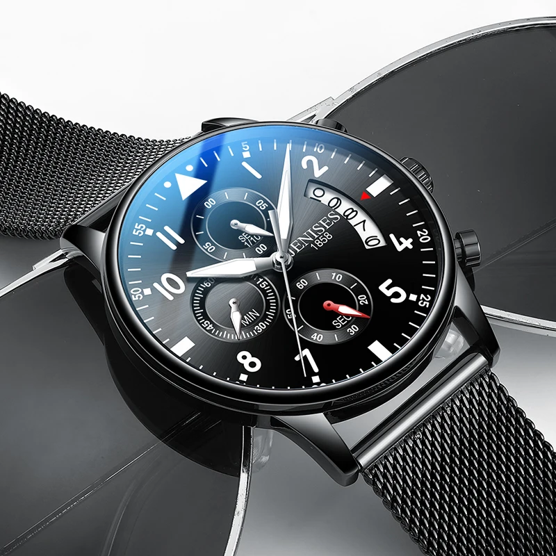 

2019 Fashion Luxury Simple Business Watch Casual Chronograph Waterproof Quartz Wristwatch Luminous Display Relogio Masculino