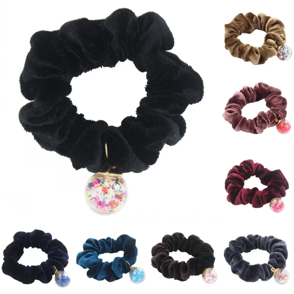 Furling 6pcs Candy Color Double Side Glass Beads Ball Charm Velvet