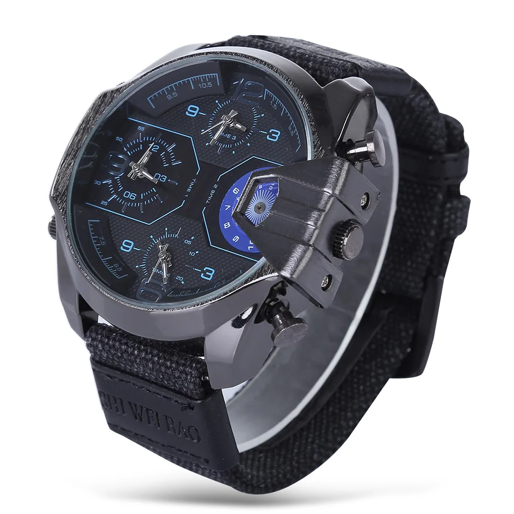 military watches four time zones quartz watch for men  (11)