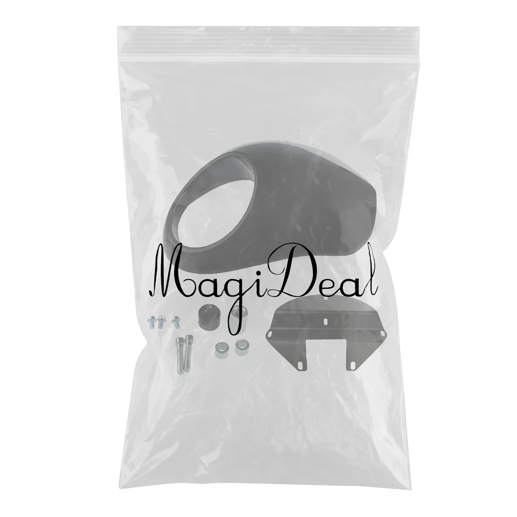 Black Plastic Motorcycle Headlight Front Visor Fairing For   plastic, metal Comes With Mounting Hardware Universal