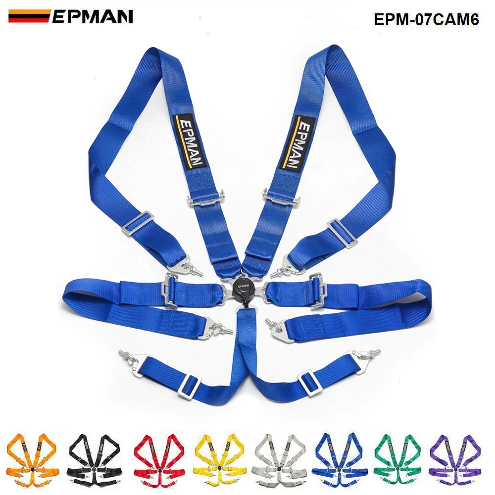Epman Universal 6 Point 3" Camblock Quick Release Racing Seat Belt Harness EPM 07CAM6Seat Belts