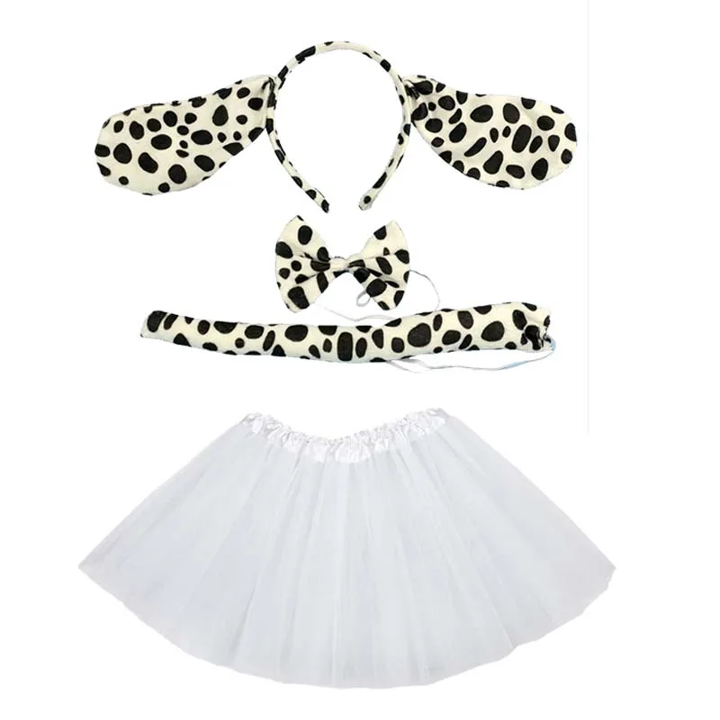 Animal Costume Cosplay Dalmatian Kids Children Party Props Halloween Carnival Birthday Gift / Headband Tutu Skirt Tail Tie