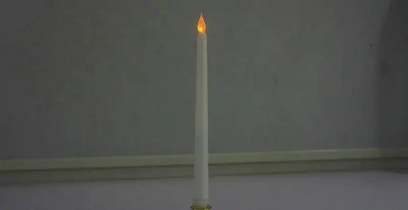 10 шт. 28 см (H) Led AAA на батарейках мерцающий беспламенный цвет слоновой кости конус