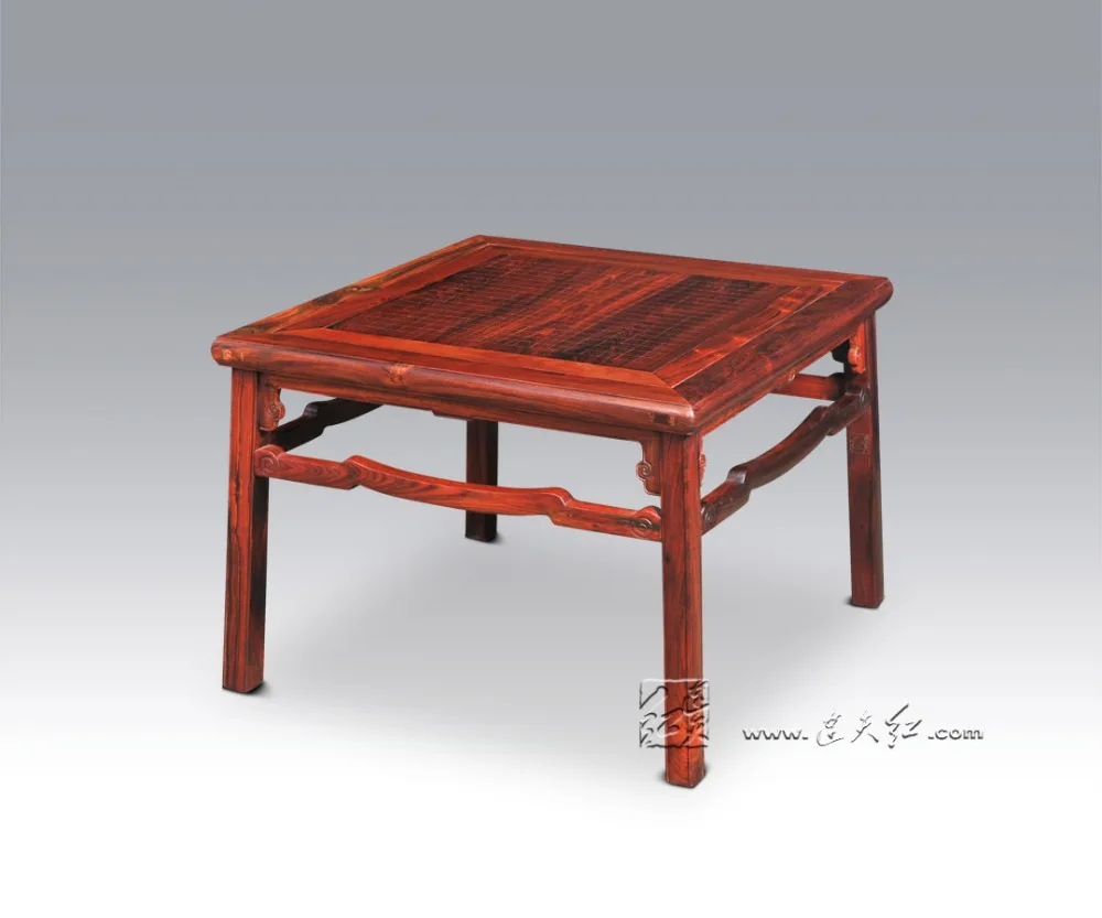 Square Table with Cloud Scroll Patterns Home Dining Furniture Living Room Leisure and Entertainment Solid Rose Wood Outdoor Desk