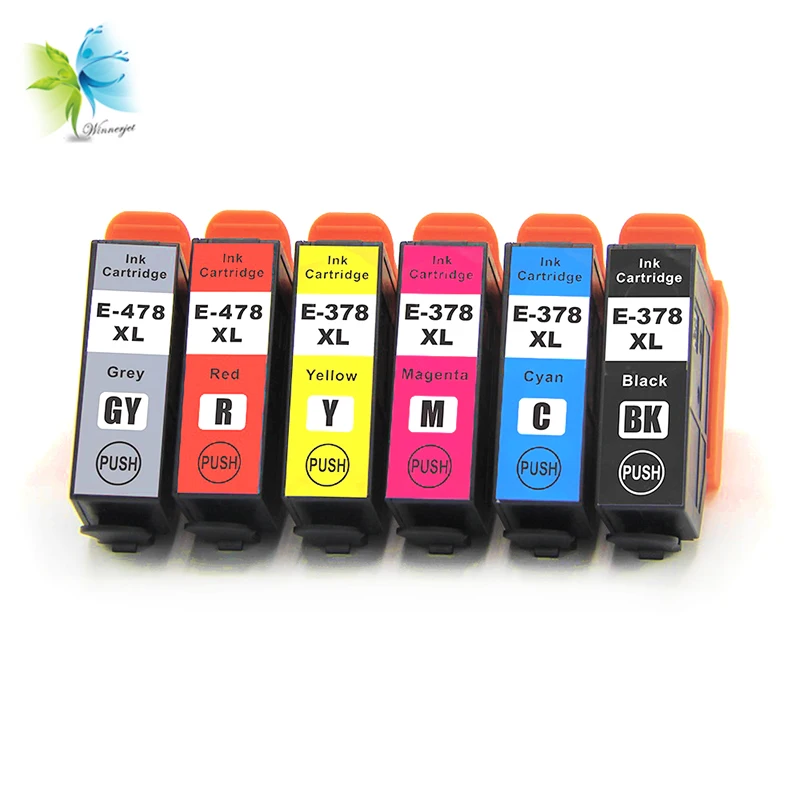 

WINNERJET 10 Sets 4 Colors T378XL BK Compatible Ink Cartridge for Epson Expression Photo XP-8500/XP-8505/XP-15000 Printers