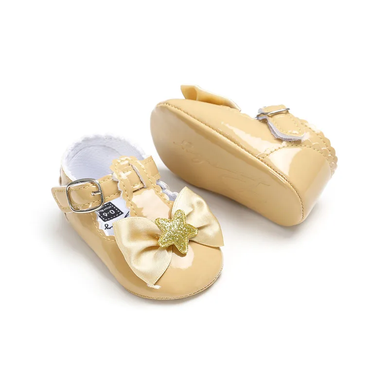 Г. Новая обувь принцессы для маленьких девочек из искусственной кожи, для детей Выходные туфли для девочки новорожденных Bebe Первые ходунки Прямая поставка