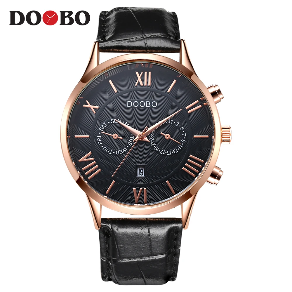 

Watches Men Luxury Brand DOOBO Quartz Watch Clock Men Sport Watches Men's Leather Military Wristwatch Relogio masculino D016