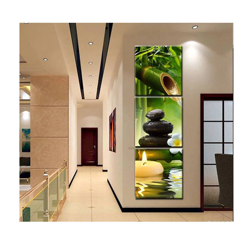

5d Diamond Painting Bamboo Candle Cross Stitch Needlework full Square Mosaic diy Diamond Embroidery Handmade Craft 3pcs triptych