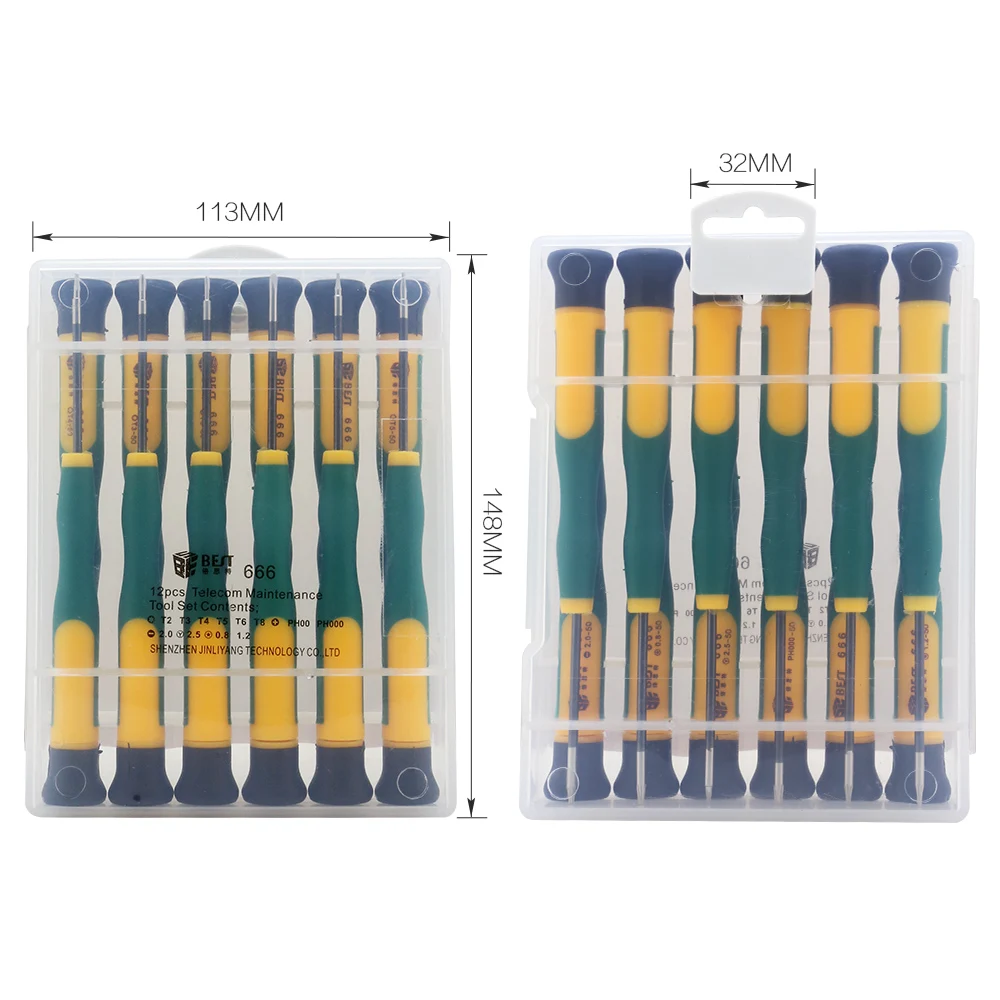 BST 666 12 в 1 Torx T2 T3 T4 T5 T6 T8 Phillips PH00 PH000 Pentalobe 5 Point 0 8 2 Slotted Y2.5 Набор прецизионных