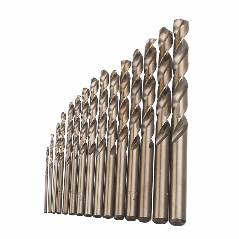 

A set of 15 1.5-10mm twist drill power tools for metal wood processing cobalt drill M35 HSS Co steel straight shank