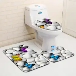 Sandbeach серии противоскольжения Ванная комната пол дверной коврик ковер 3D печати ковер туалет Closestool костюм-тройка коврики 3 шт./компл
