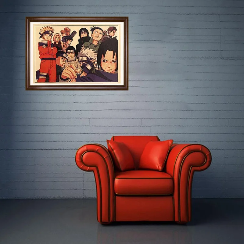 Винтаж мультфильм аниме постер Naruto бар Детская комната Домашний декор комиксы Наруто ретро крафт-бумага живопись