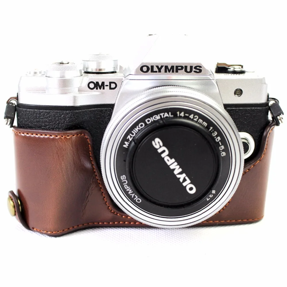 Высококачественный чехол из искусственной кожи для камеры Olympus EM10 II III E-M10 Mark II III с батарейным отсеком