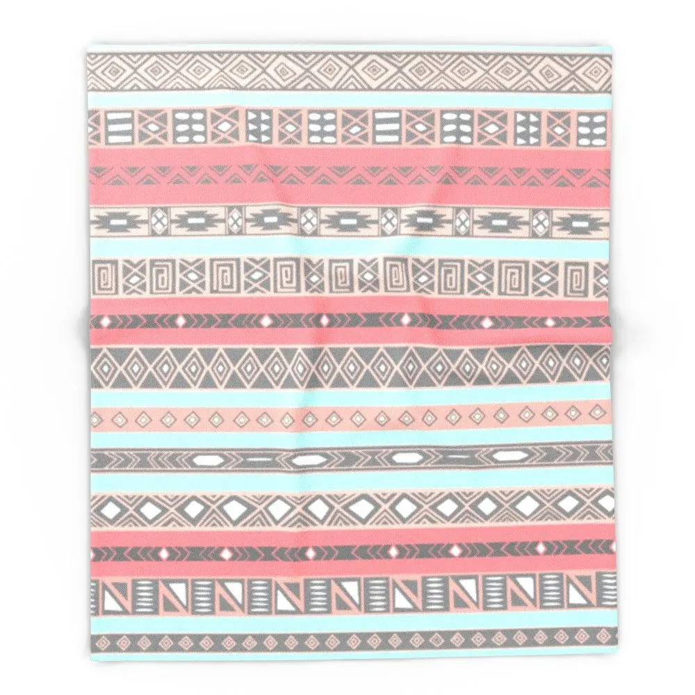 

Peach Rose Baby Blue Aztec Tribal Native Pattern 51" x 60" Blanket