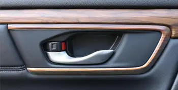 

One Set Wood Chrome For Honda CRV 2017 Car Interior Door Handle Cover Trims Car Styling Accessories