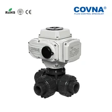 3/4 дюймов UPVC три способа воды моторизованный шаровой клапан двойного соединения на Выкл Тип