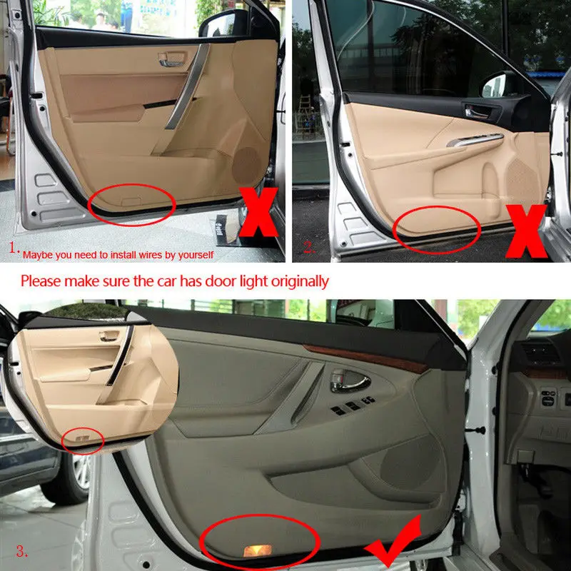 2 светодиодный т. светодиодные дверные лампы для Toyota Land Cruiser Prado 150 серии Prius MK4 J150 Reiz