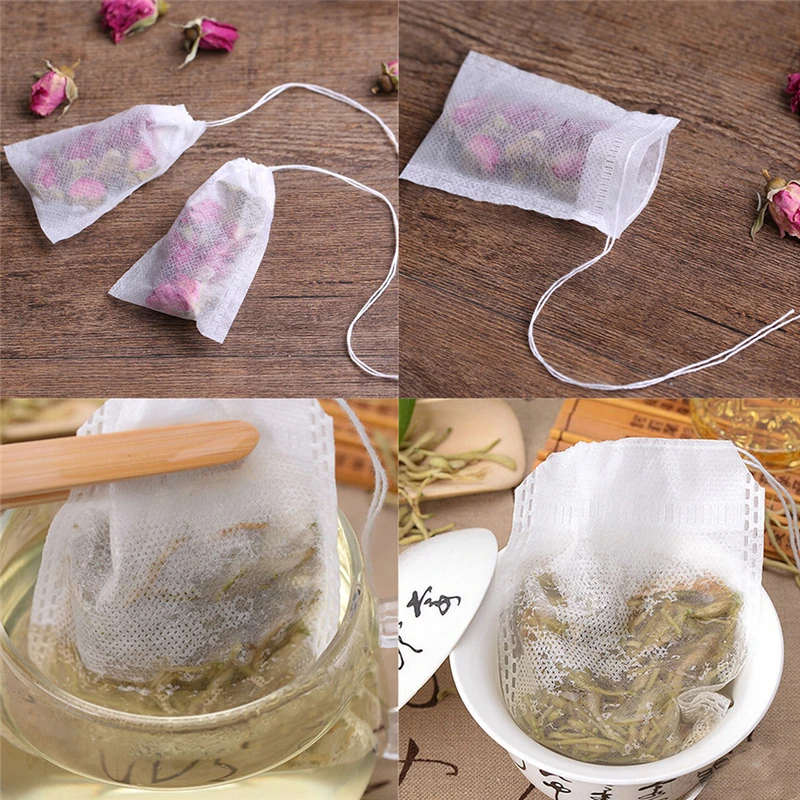 100 шт/партия чайные пакеты 9x10 см пустые ароматизированные чайные пакеты с струной заживления уплотнения фильтровальной бумаги для травяной листовой чай Bolsas de te