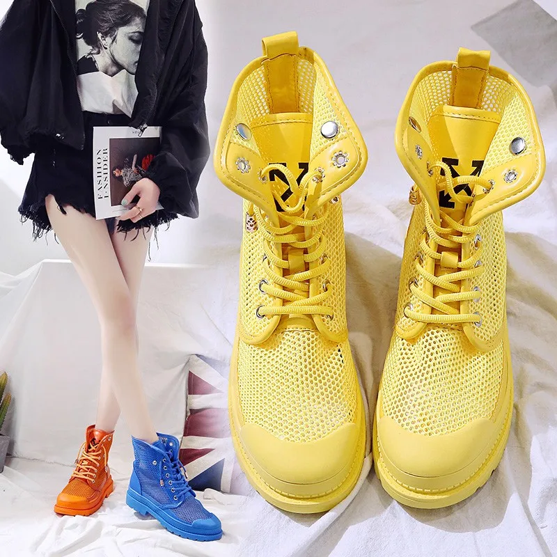 

Summer New Candy colors Shell Toe Women Sneakers 2019 New Breathable Mesh Student Platform White Sneakers Basket Femme