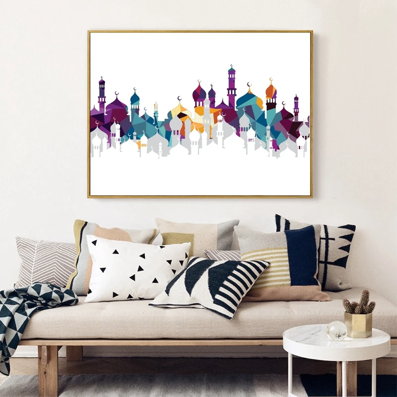 

Canvas Painting Arabic Islam Calligraphy Almighty Allah Mosque Canvas Poster Print for living room home decoration no frame