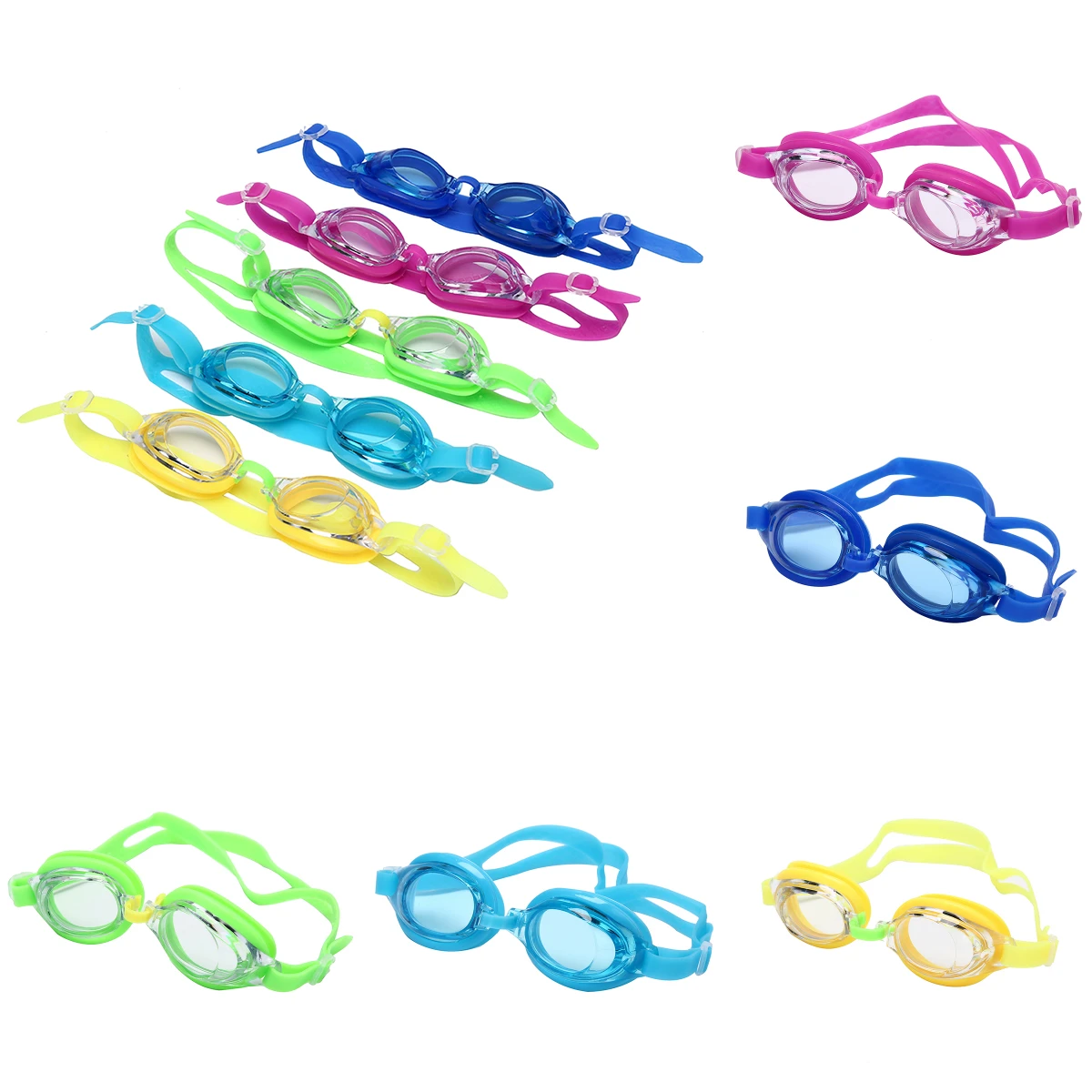 Silicone Cartoon Kids Children Waterproof Swim Pool Water Swimming Goggles Glasses Eyewear Eyeglasses Accessories for Boys Girls