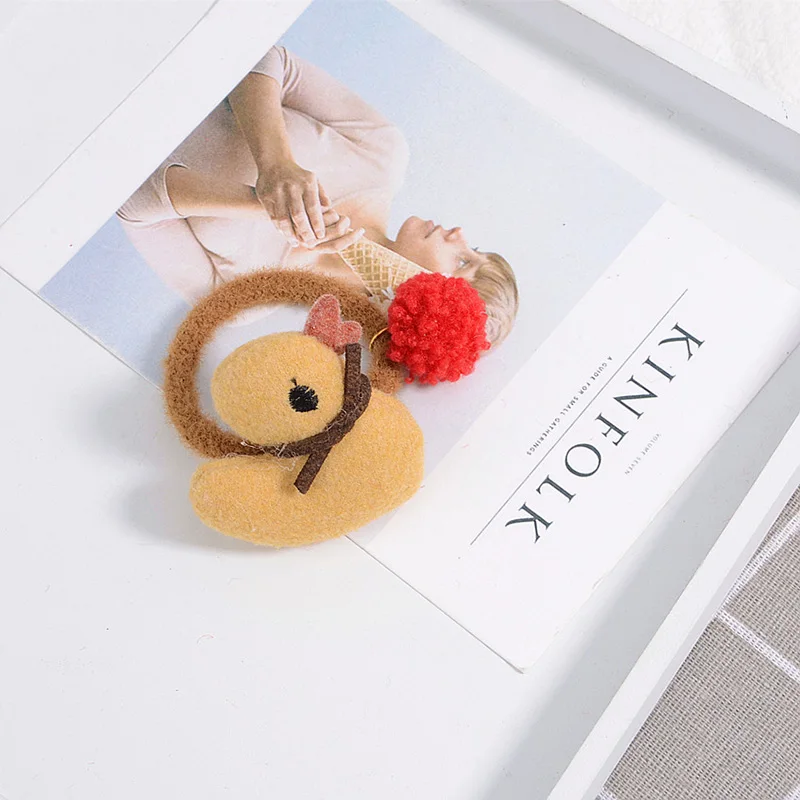 Творческий кашемир ткань утенок волос заколки для веревку мода мультфильм