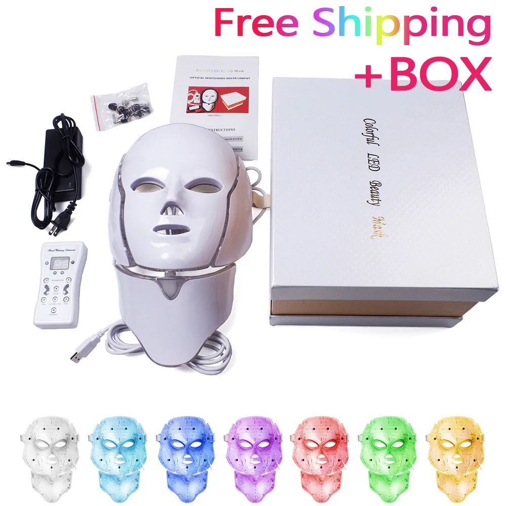 

Foreverlily 7 Colors Led Facial Mask Led Korean Photon Therapy Face Mask Machine Light Therapy Acne Mask Neck Beauty Led Mask