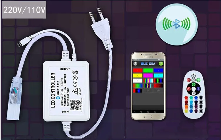 Контроллер Bluetooth 110 В 220 для светодиодной ленты светильник RGB ИК пульт