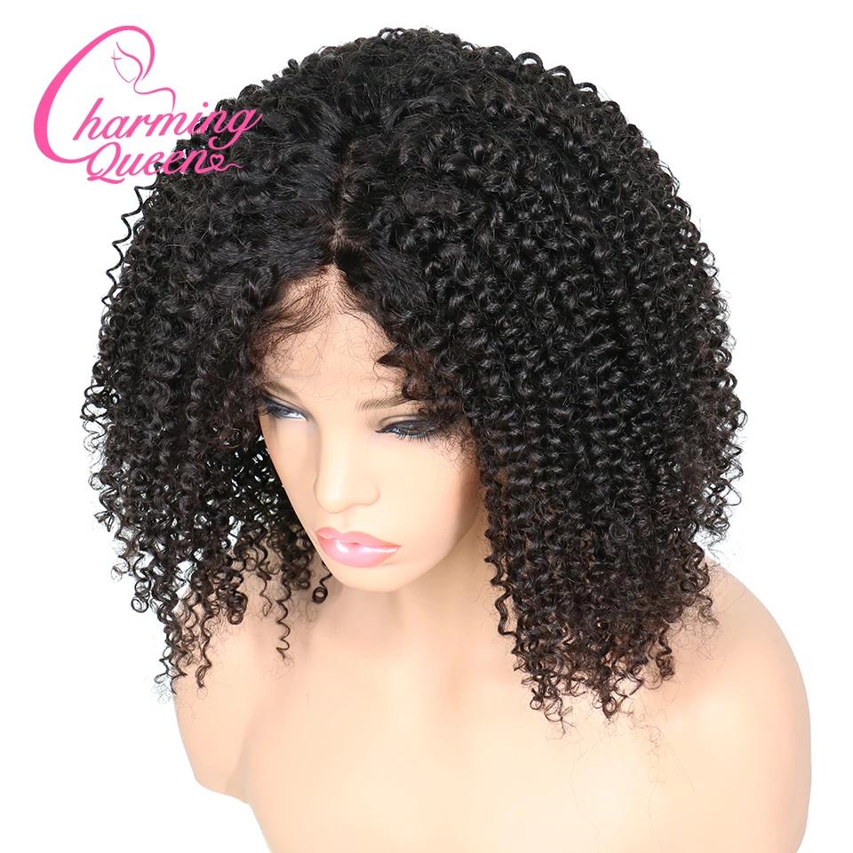 

Charming Queen Silk Base Wigs Full Lace Human Hair Wigs For Black Women Afro Kinky Curly Brazilian Remy Hair Wigs With Baby Hair