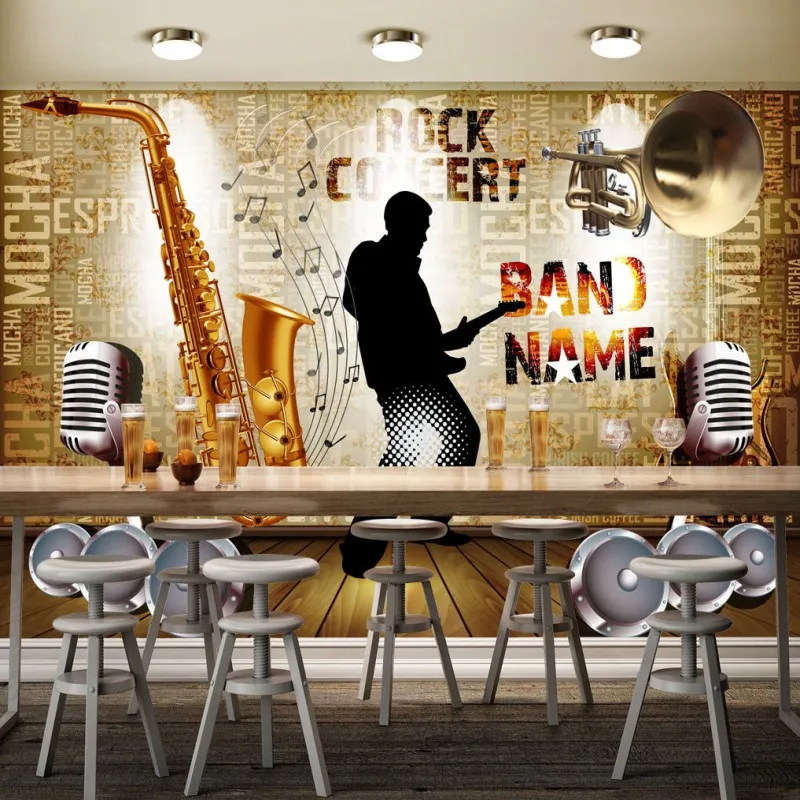 Photo Wallpaper 3d Musical Instruments Retro Letter Bar Ktv Backdrop Stereo Wallpaper Custom Living Room Mural Photo Wallpaper 3d Wallpaper Customphoto Wallpaper Aliexpress