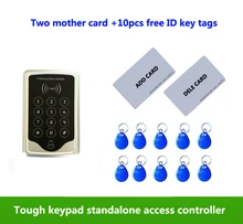Autônomo de proximidade RFID 125 Khz ID card + teclado Touch controlador de acesso Única porta, 2 pcs cartão de mãe, 10 pcs ID tags, min: 1 pcs