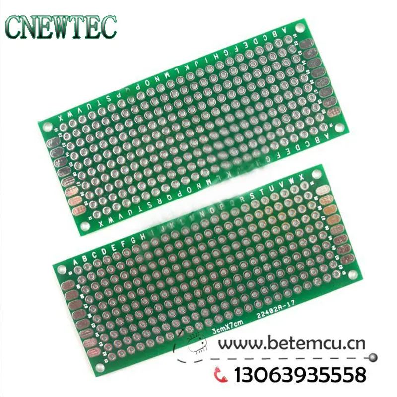 100 шт. 3x7 см Прототип PCB 2 слоя 3x7 панель универсальной платы