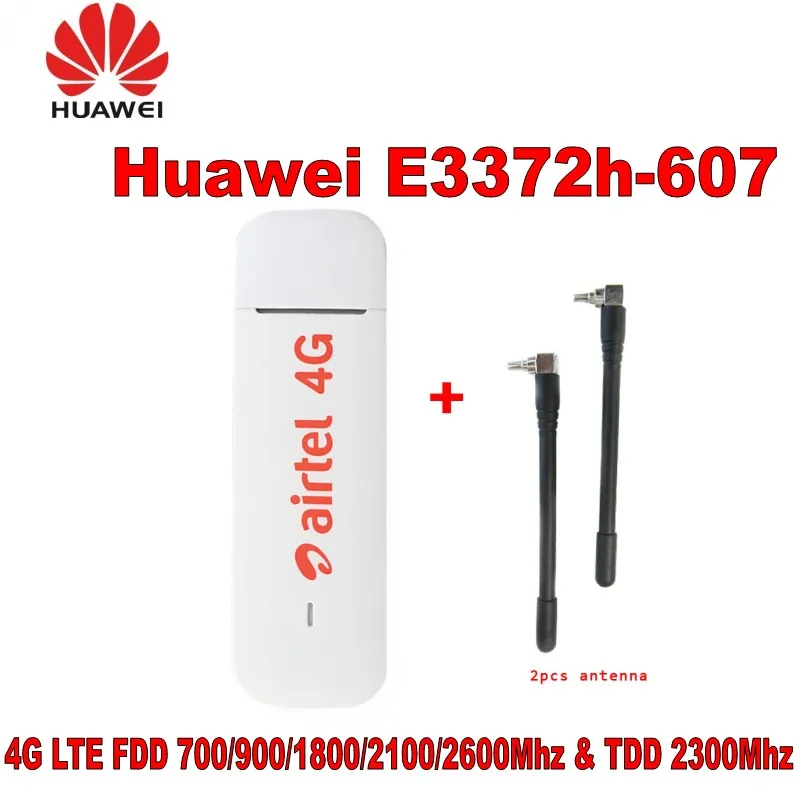 Разблокированный usb-модем huawei 4G E3372 E3372h-607 4G LTE 150Mbps USB Dongle 4G USB Stick Datacard plus с антенной 2 шт